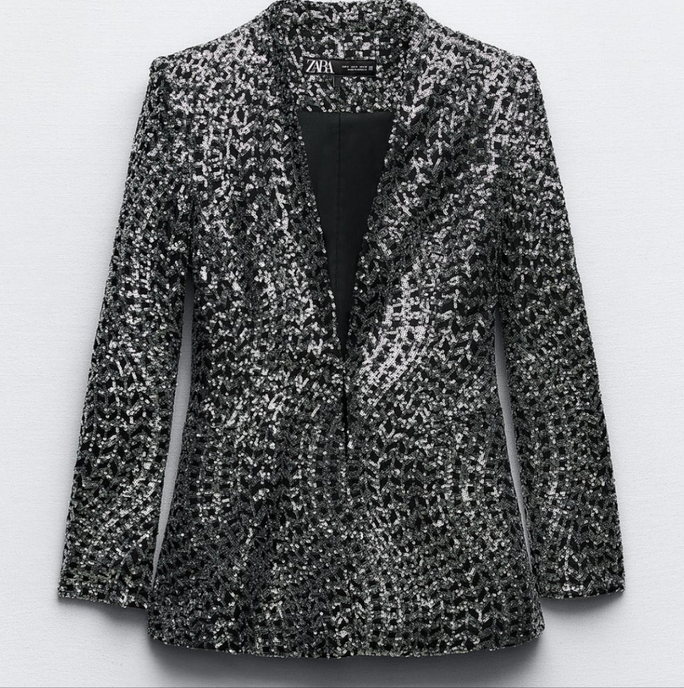 Zara Black Sequin Women's Blazer